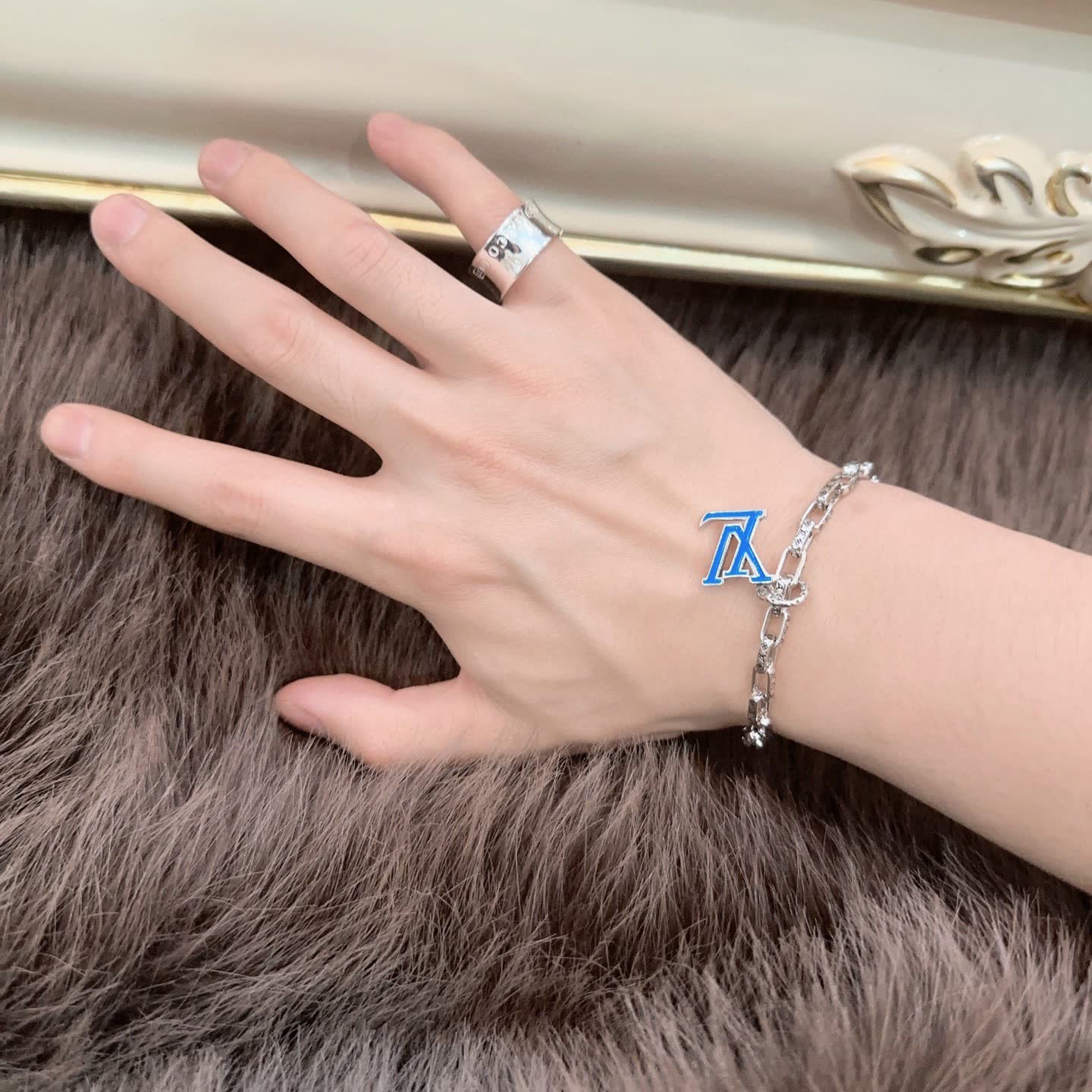 Louis Vuitton Silver Tone Bracelet